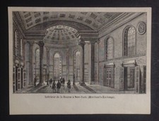 Stampa antica Veduta Borsa New