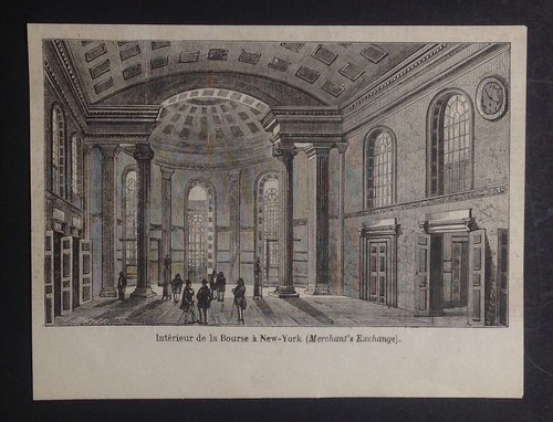 Stampa antica veduta borsa new - borsa,
