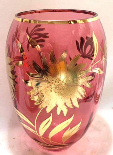 Vaso botte vetro rosso rubino - vaso,