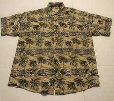 Portofino Silk Men’s Sz M Button Up Jungle Print Shirt Top 71325G3D