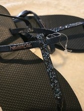 HAVAIANAS You Riviera sandalo infradito blu indaco Swarovski 35-36 US 6 NUOVO