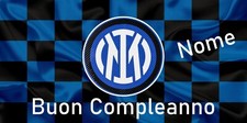 Inter Poster per Compleanno - Dimensioni 2m x 1m - Agg. NOME