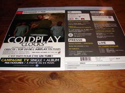 Coldplay clocks top - coldplay,