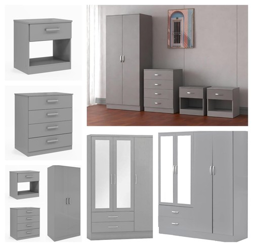 Grey gloss bedroom furniture - gloss,