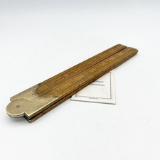 Antico metro in Pollici legno richiudibile pieghevole inglese vecchio Vintage AJ