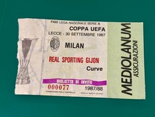 Coppa UEFA 1987/88 AC MILANO vs REAL SPORTING GIJON a LECCE - RARA -
