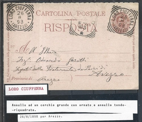 1898 intero postale con - postale,