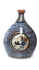Vaso etnico Tonara Yaki vaso fiori Messico 20 cm arte popolare ceramica usato