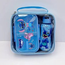 Porta Pranzo E Borraccia Con Borsetta Stitch Bambini Scuola Disney 