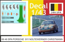 69 46 DECAL 1/43 24H SPA 1969 46 PORSCHE 911 NOLTE CHRISTMANN