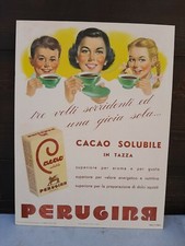 ? TARGA CARTONCINO CACAO PERUGINA '50 ☆INTONSA❣ CIOCCOLATO BACI PERUGINA SENECA