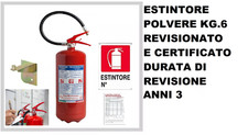 Estintore A Polvere 6 Kg  REVISIONATO  Certificazione  Cartello usato