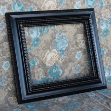 Cornice GUILLOCHE in LEGNO SCOLPITO Nera Laccata Epoca 800 ANTICA Neoclassica