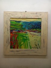 Astratto Paesaggio Dipinto Quadro Cm40x40 De Lorenzo Carlo