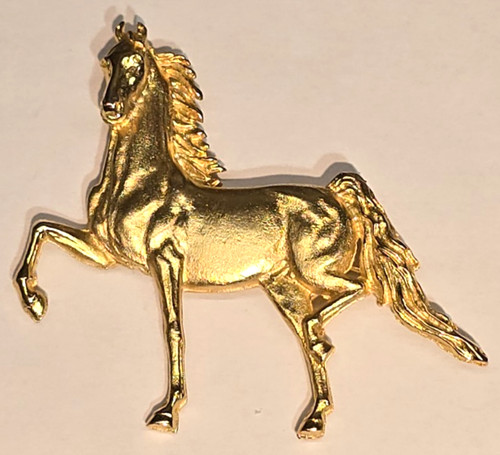 Spilla cavallo trotto tono oro