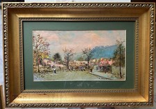 Dipinto di Eugenio Magno "Periferia" con tecnica mista