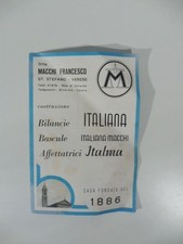 Ditta Macchi Francesco. Bilance, bascule, affettatrici. Pieghevole pubblicitario