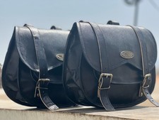 Borsa da sella per moto in vera pelle di capra nera borse porta attrezzi