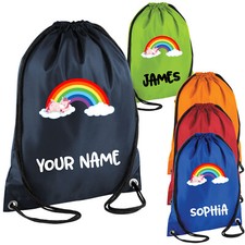 Personalised School Bag Rainbow Unicorn kindergarden Nursery Toddler