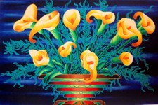 KINO MISTRAL "IL GRANDE VASO DI CALLE" Serigrafia Materica cm.100x70 +COA