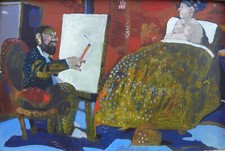 Antonio Possenti (Lucca 1933-2016) Nello studio splendido OLIO su tavola cm20x30