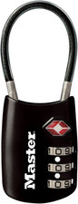MasterLock Nero Set La Tua Combinazione Lucchetto Flessibile Bagagli Omologato TSA