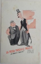 CARTOLINA WINSTON CHURCHILL "MODA MASCHILE " ITALO PROPAGANDA ANTINGLESE M2