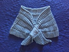 Scialle donna in lana celeste