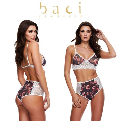 Completo intimo floreale grey - completo,