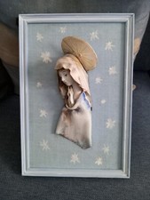 Vintage Quadretto Volto Madonna Ceramica Stile Scricciolo Moretto Tezza Colombo