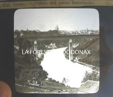  FOTO ANTICA 1880 BERN SWEIZ SVIZZERA BERN PONTE FERROVIARIO SUISSE BERNA
