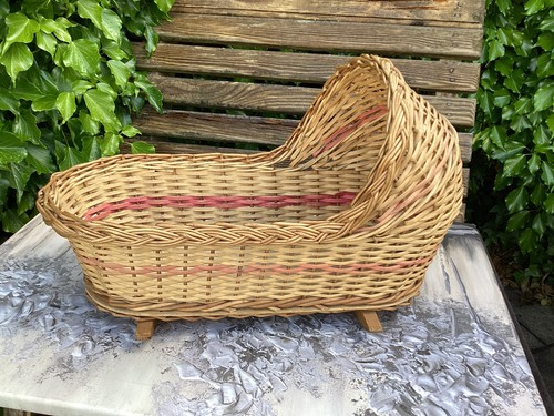 Vintage rocking wicker doll - rocking,