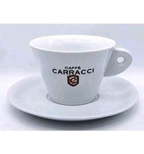 TAZZA GIGANTE PUBBLICITARIA+PIATTO-CAFFÈ CARRACCI-PORTA BUSTINE ZUCCHERO-VINTAGE