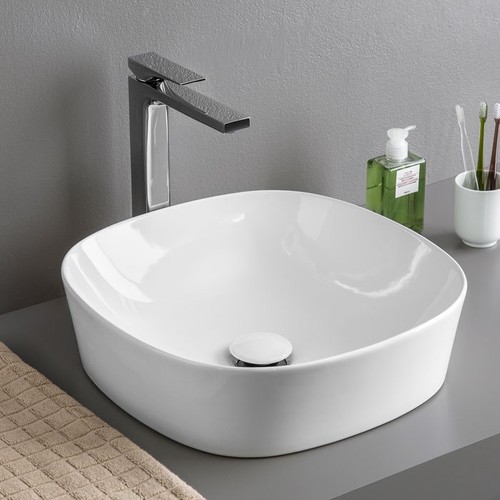 Lavabo appoggio ceramica - appoggio, in