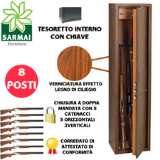 Armadio portafucili 8 POSTI UTILIA blindato effetto legno fuciliera + tesoretto
