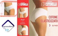 3 SLIP DONNA COTONELLA COTONE ELASTICIZZATO 3940 MUTANDINE INTIMO MUTANDE