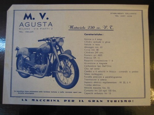 Brochure moto agusta 250 - m.v.,