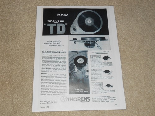 Pubblicità giradischi thorens - pubblicità,