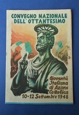 Santino HolyCard Depliant 1948 Convegno Azione Cattolica Roma San Pietro
