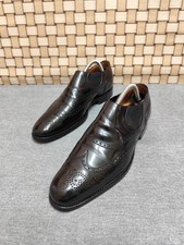 CHURCH'S NEW MOCASSINO SLIP ON BROGUES IN PELLE NERA - UK 7.5 F 108