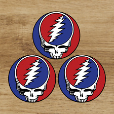 Adesivo decalcomania premium Grateful dead Steal Your Face confezione da 3x Jerry Garcia