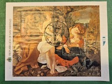 SAN MARINO 2009 NATALE-ARTE DIPINTO DI CARAVAGGIO Cat.U.BF 103 FOGLIETTO TIMBRAT