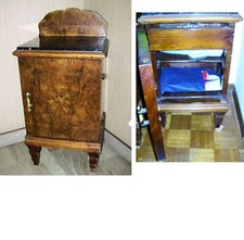 2 COMODINI CHIPPENDALE 1920 1930 RADICA NOCE