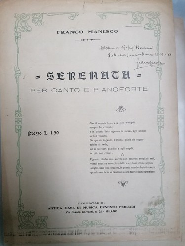 Spartito per canto - , e
