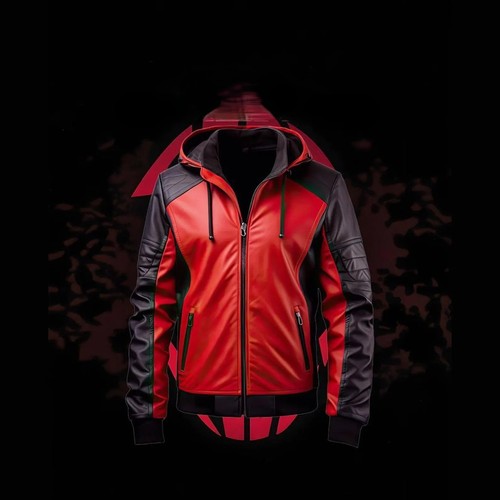 Giubbotto pelle uomo rosso - , e