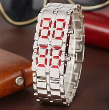 Orologio Bracciale Digitale Da Polso A Led Uomo Donna Watch ROSSO Idea Regalo.