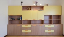 Mobile Studio/Cameretta, ciliegio/giallo, componibile, ottima qualità