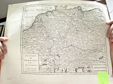 Stampa originale da rame NUOVA CARTA GERMANIA da THOMAS SALMON 1731c.cm.42x34-3