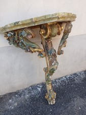 CONSOLE LACCATA VENEZIANA AD ANGOLO - LEGNO INTAGLIATO - BAROCCHETTO 1940 EMILIA