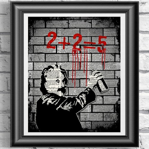 Einstein banksy wall art - einstein,